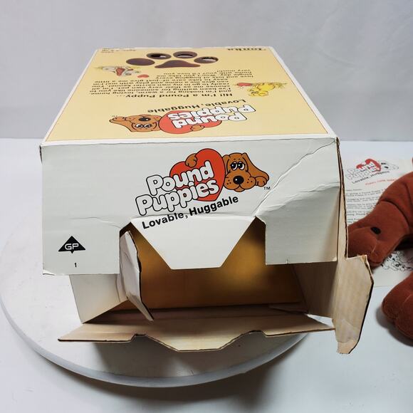 Vintage 1980 Tonka Pound Puppies Original w/ Box + Papers 14 Inch Long - Picture 9 of 12